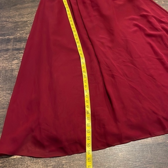 CHRISTINA Wu Dress Size 10 Color Red Claret Pleated - Picture 4 of 15
